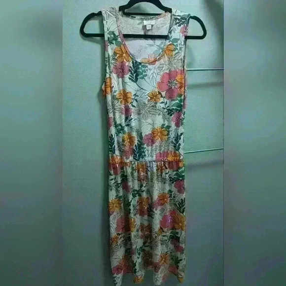 Lularoe Sleeveless Dress Tropical Floral Print size Large - Picture 1 of 3
